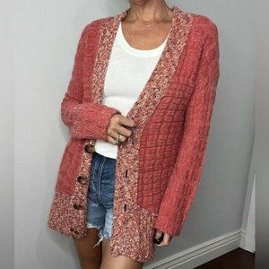 Free People Coral Cardigan Button Front Sweater Small